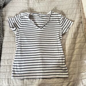 J.crew Striped V-Neck Women's Top